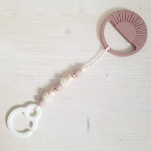 Accrocheur poussette soleil rose antique
